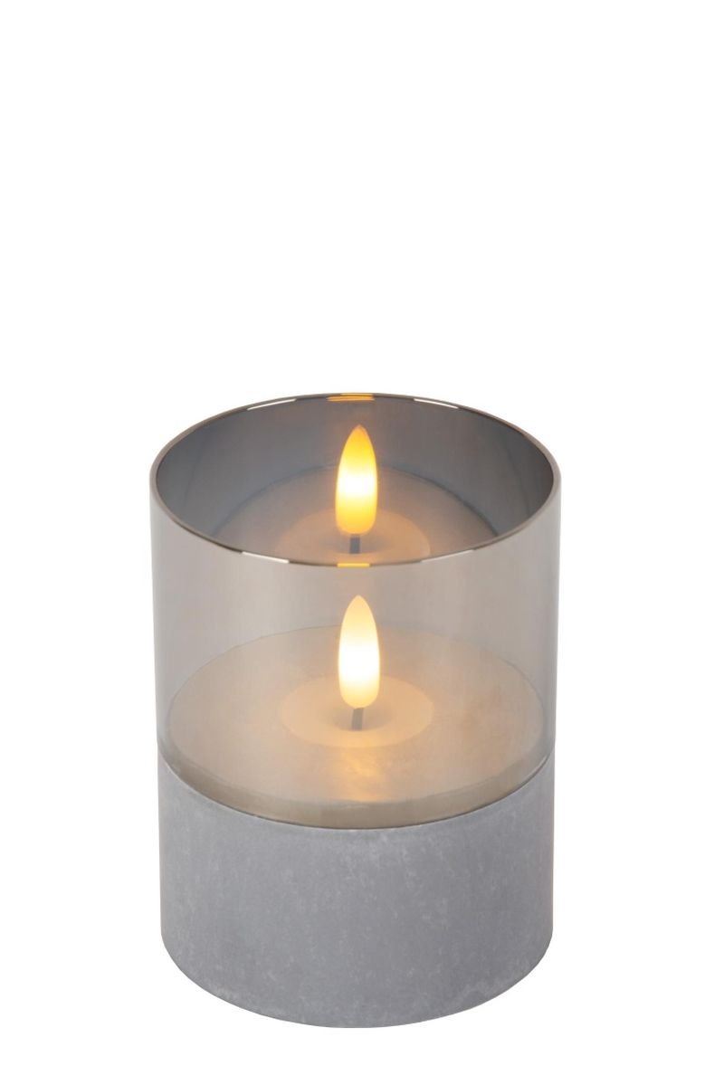 Lucide VELAS - Stolná lampa - Batérie - Ø 8 cm - LED - Smoke Grey - Sada 3 ks